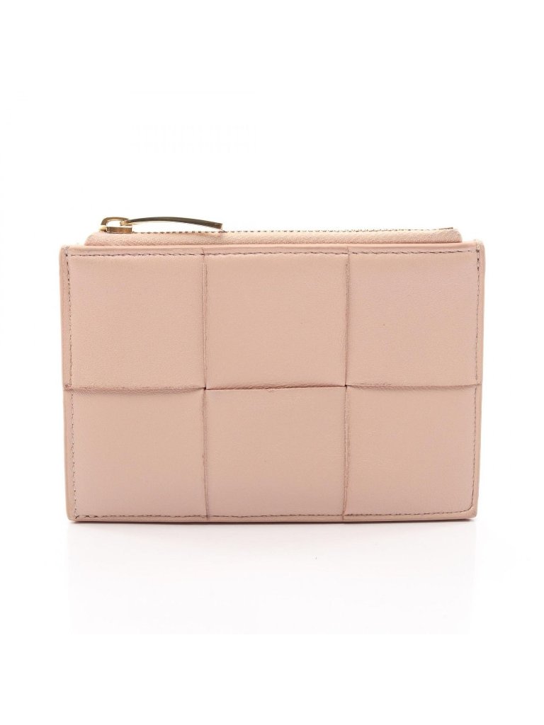 Bottega Veneta Coin Case Cassette Card Pink Leather